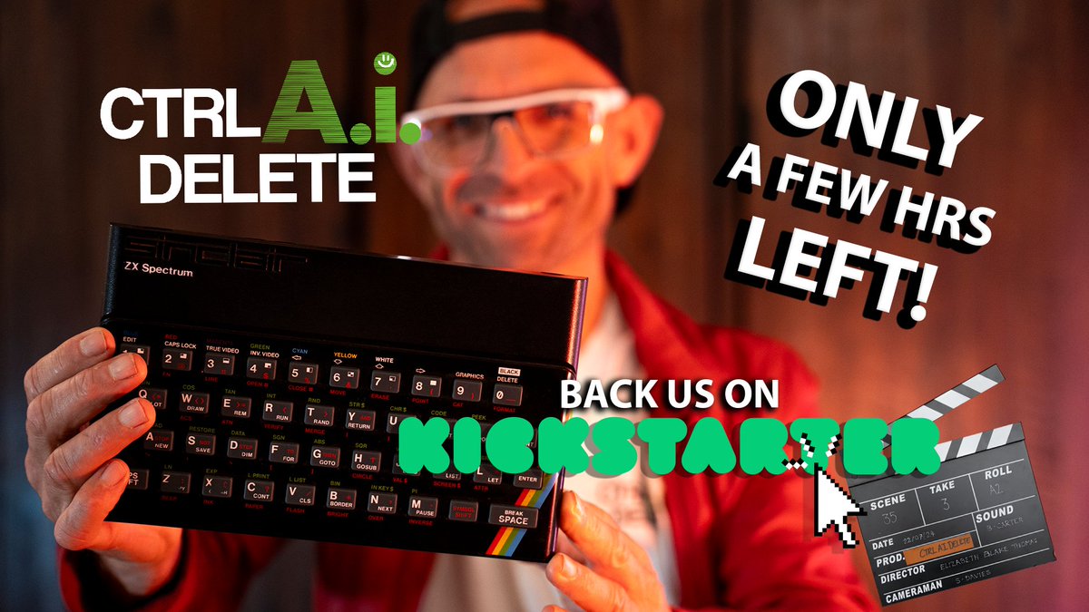 FINAL HOURS!🕖💥Be part of our love letter to 80s/90s movies &amp; #retrogaming  Every backer is essential to making Ctrl AI Delete - our comedy movie Kickstarter - the best it can be!📼🙏
kickstarter.com/projects/ctrla…
Please help us take this amazing grassroots creative project to the