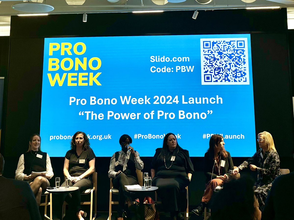 LegalActionGrp's tweet photo. At the launch of #ProBonoWeek the Solicitor General of England & Wales, @sarahsackman highlighted “Pro bono is no substitute for a functioning justice system but it can get redress in individual circumstance and show that your clients voice matters.” #PowerOfProBono https://t.co/K6V6fqkILJ