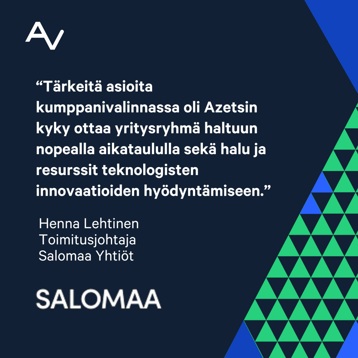 Autoimme yhdistämään Salomaa-konsernin taloushallinnon järjestelmät ja toimintatavat ja olemme heidän talouden kumppaninsa. Hoidamme mm. kirjanpidon, tilinpäätökset, konsernitilinpäätöksen ja palkanlaskennan  
Katso tarina brnw.ch/21wOnQj #konsernilaskenta #kirjanpito