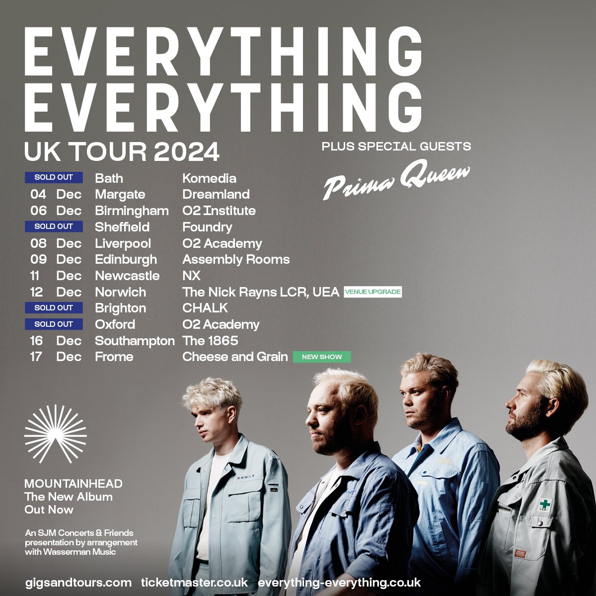 EverythingEverything (@e_e_) on Twitter photo Frome! We’ve just added the great <a href="/cheeseandgrain/">Cheese and Grain</a> to the December tour
everything-everything.co.uk/live/
Tickets on sale Friday 10am 🩶 Frome! We’ve just added the great <a href="/cheeseandgrain/">Cheese and Grain</a> to the December tour
everything-everything.co.uk/live/
Tickets on sale Friday 10am 🩶