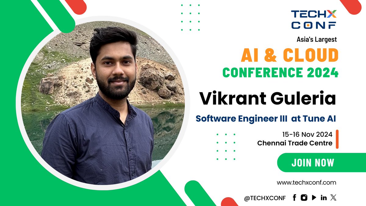 🚀 Speaker Announcement for TechXConf 2024!

We’re excited to announce <a href="/vguleria19/">Vikrant Guleria</a> from <a href="/Tunehq_ai/">Tune AI</a> as a speaker at TechXConf 2024! 🎤

Join us to gain insights from a leading expert in AI and Cloud Computing. Don’t miss out on this valuable opportunity!

Reserve your seat today: