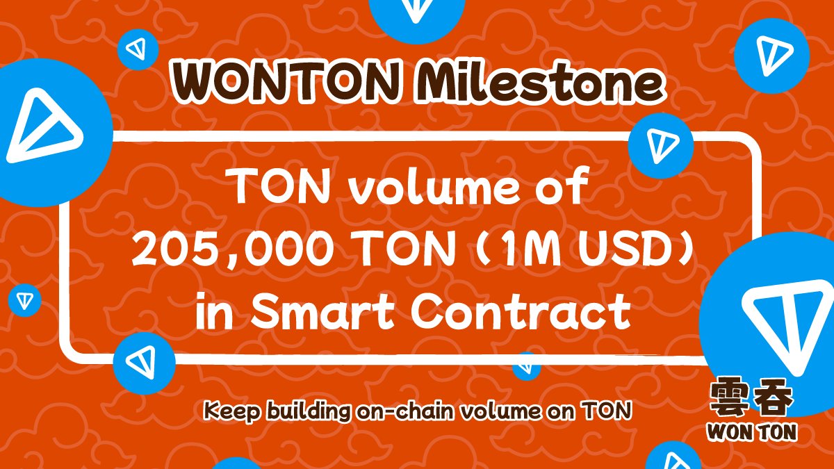 WONTON ๐ฅ (@wontonorg) on Twitter photo โก๏ธBreaking - 205,000 $TON volume in #WONTON Smart Contract โก๏ธ
๐ธ Withdrawal: 92,768 $TON
๐ฐ Treasury: 22,000 $TON (with 15,000 $TON staked on <a href="/tonstakers/">Tonstakers | TON Liquid Staking</a>)
โ๏ธTotal TX (Silver + Open league Pack): 500,000
๐งโ๐ณ๐@MasterChefOrg is cooking up on-chain volume magic! This is just the โก๏ธBreaking - 205,000 $TON volume in #WONTON Smart Contract โก๏ธ
๐ธ Withdrawal: 92,768 $TON
๐ฐ Treasury: 22,000 $TON (with 15,000 $TON staked on <a href="/tonstakers/">Tonstakers | TON Liquid Staking</a>)
โ๏ธTotal TX (Silver + Open league Pack): 500,000
๐งโ๐ณ๐@MasterChefOrg is cooking up on-chain volume magic! This is just the