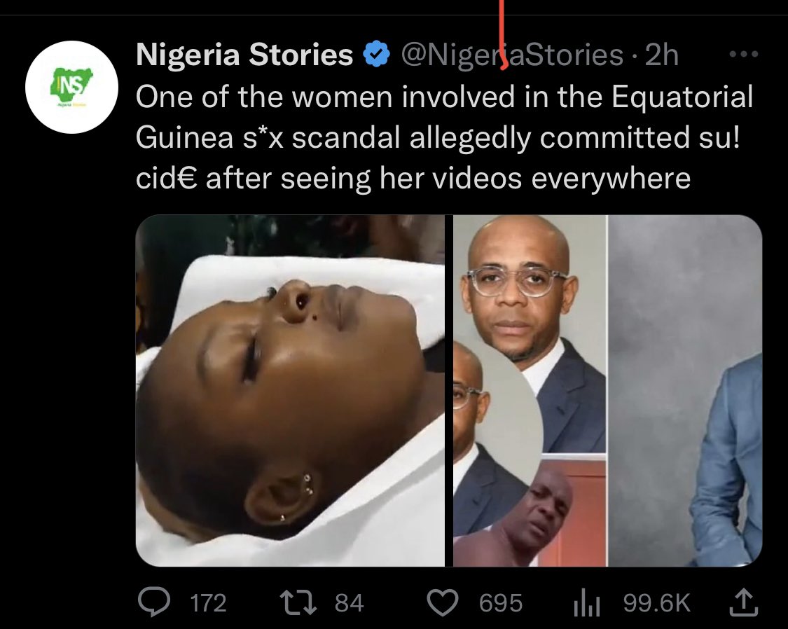 247amebo9ja7's tweet image. One of the women involved in the leaked s*x tape of over 400+ different women  both married and singles in Equatorial Guinea 🇬🇶 just committed suicide 🤯 #equitoriaguinea #TrendingStory