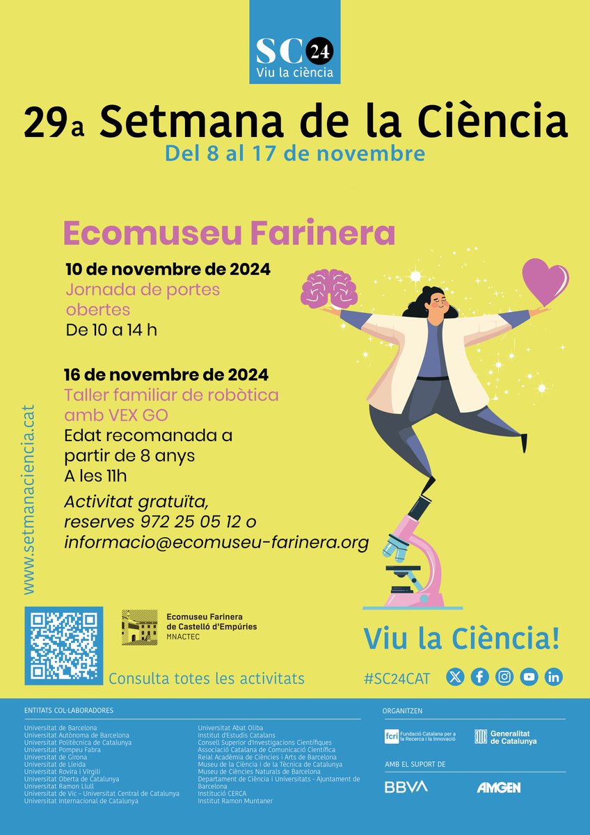 Aj Castelló d’Empúries (@castello_emp) on Twitter photo 29 anys divulgant la ciència! A l'Ecomuseu Farinera ens hi sumem amb diverses activitats.👉 tuit.cat/7blVA
#ecomuseufarinera #castellodempuries #empuriabraba #SC2024 #ciencia #robotica #joproposo <a href="/fundaciorecerca/">Fundació FCRI</a> <a href="/InnovaGirona/">InnovaGirona</a> 29 anys divulgant la ciència! A l'Ecomuseu Farinera ens hi sumem amb diverses activitats.👉 tuit.cat/7blVA
#ecomuseufarinera #castellodempuries #empuriabraba #SC2024 #ciencia #robotica #joproposo <a href="/fundaciorecerca/">Fundació FCRI</a> <a href="/InnovaGirona/">InnovaGirona</a>