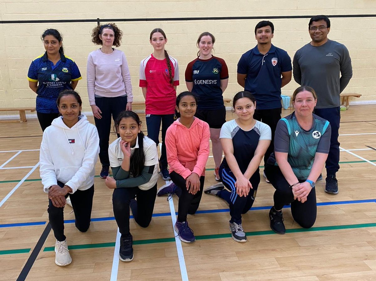 Following a well-earned break after the Summer season, female players from Cork County and Galway Cricket Clubs enjoyed the first MCU 2024 Winter training session in Douglas Community School on Sunday 3rd November.  

The coaches, Sunil and Atish, took the players through an