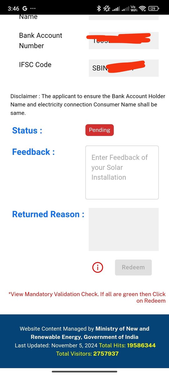 rx47205368's tweet photo. @PMOIndia @PMSuryaGhar @SouthBiharPowe1 @NitishKumar 
For the past two months, I have been attempting to redeem solar subsidy but button is non-functional for me on pm surya ghar yojna site desipte several try With @SEVA_SBPDCL @sbpdcl no one is helping . Is this scheme a scam? https://t.co/TxDO0490WF
