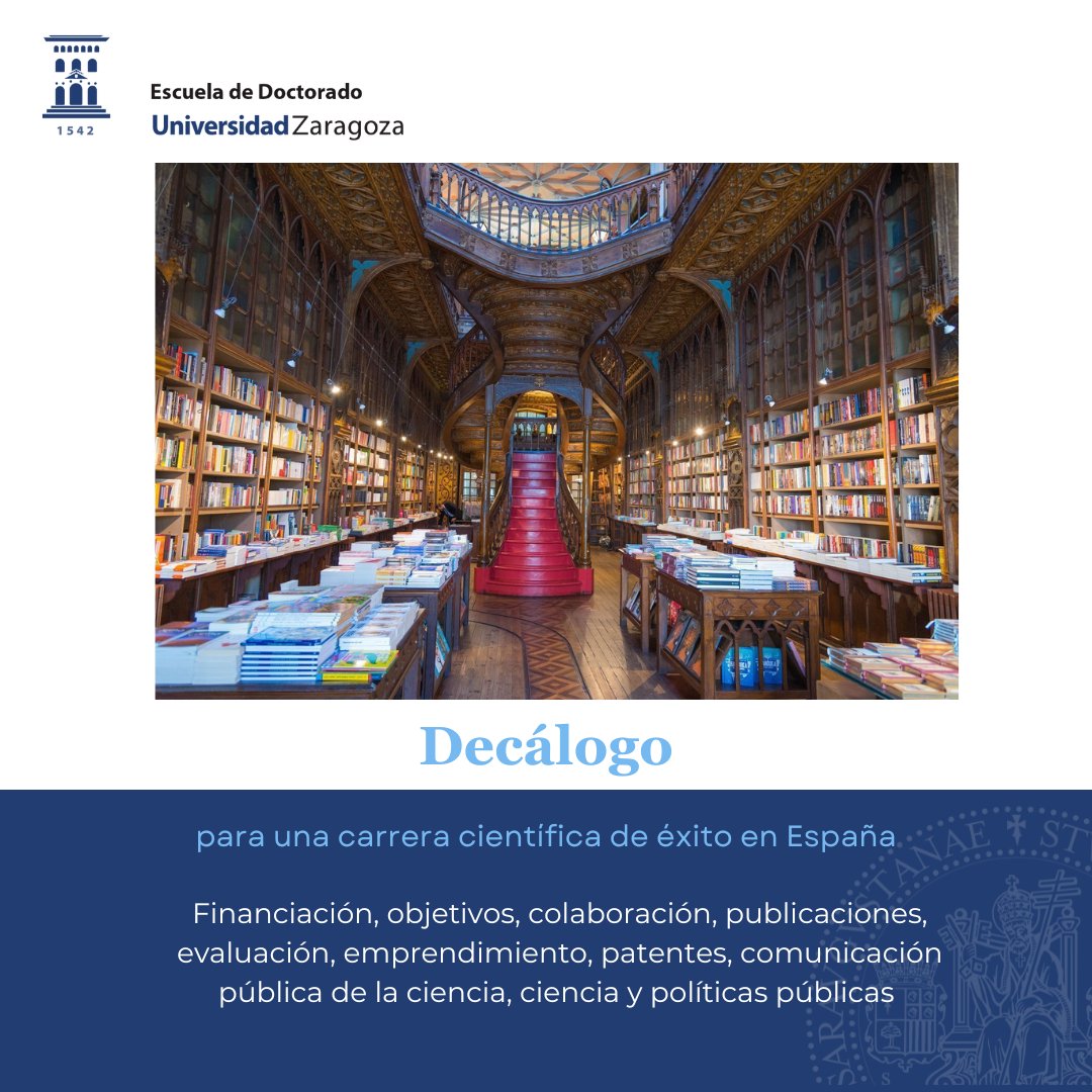 ⭐️Decálogo para una carrera científica de éxito en España⭐️ escueladoctorado.unizar.es/es/noticia/dec…