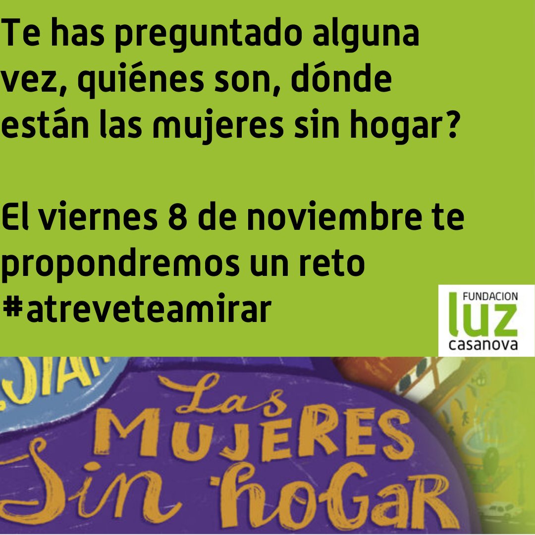 Aunque el 23,3% de las personas sin hogar  son mujeres, esta cifra es más elevada dado que muchas de ellas se encuentran en situaciones de sinhogarismo oculto. No habitan las calles, sino viviendas inadecuadas y en condiciones de inseguridad, ....#atreveteamirar