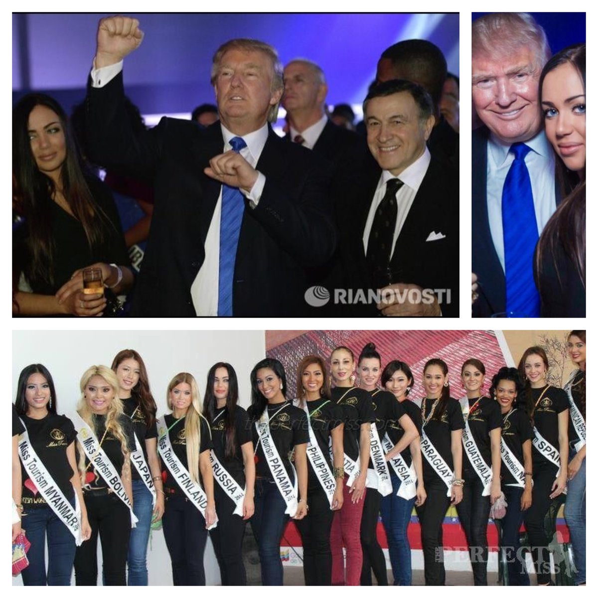 MissTourismSun's tweet photo. Top Miss Universe 2013 held in #moscow winner Venezuela hosted by #DonaldTrump + Aras Agalarov.
Bottom Miss Tourism World 2014 held in Venezuela winner my Japan model Tomomi Kondo.
In all pictures Miss Tourism World Russia 2014 Anna Romanova.
Keep friends close and enemies closer https://t.co/VUwU8gvrWf