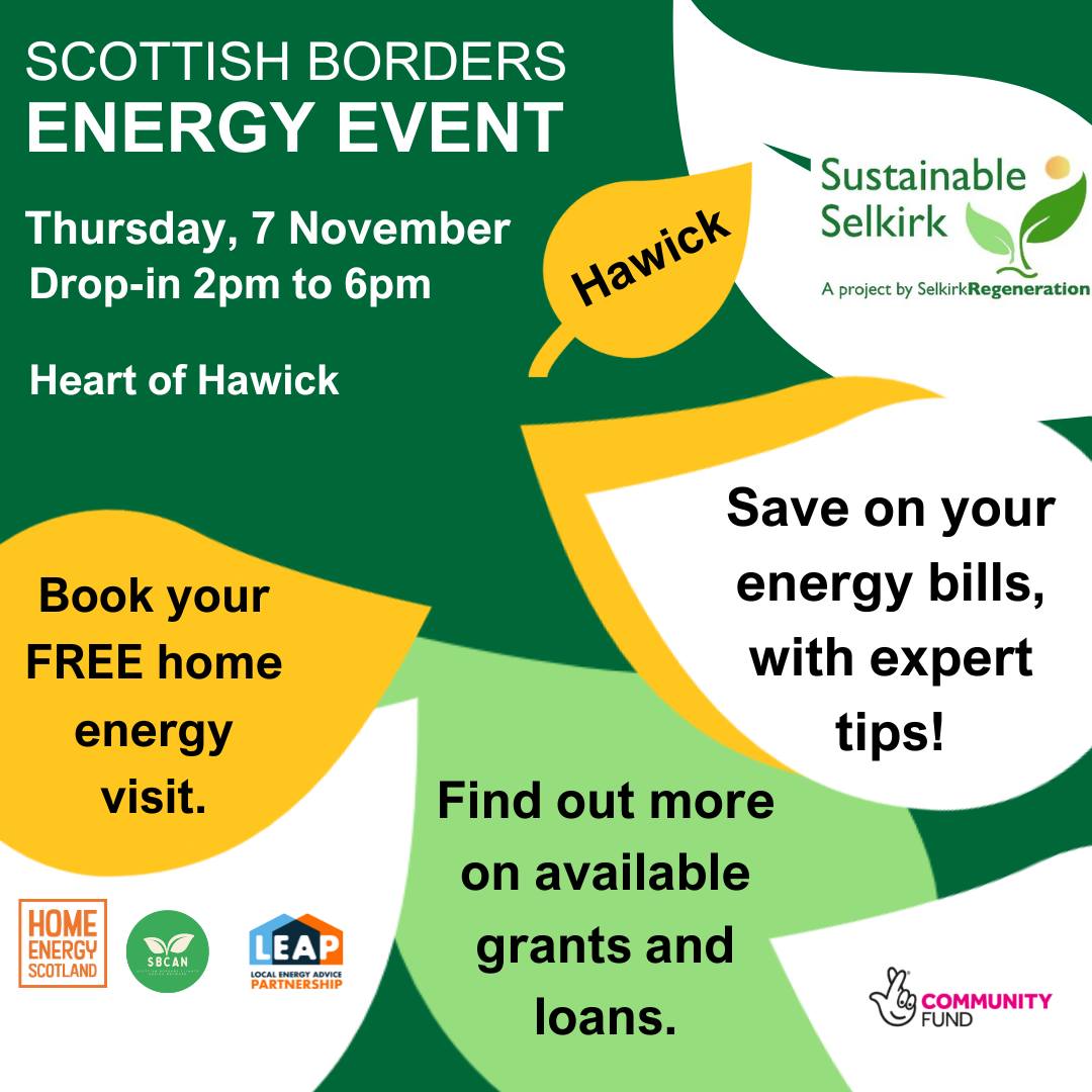 Get expert energy advice and save…
Visit the Hawick Energy Event, Thursday 7 November, Heart of Hawick, drop-in at any time from 2pm to 6pm. SBHA will be there! <a href="/HeartofHawick/">Heart of Hawick</a> <a href="/TheHawickPaper/">The Hawick Paper</a> <a href="/projecthawick/">Project Hawick</a>