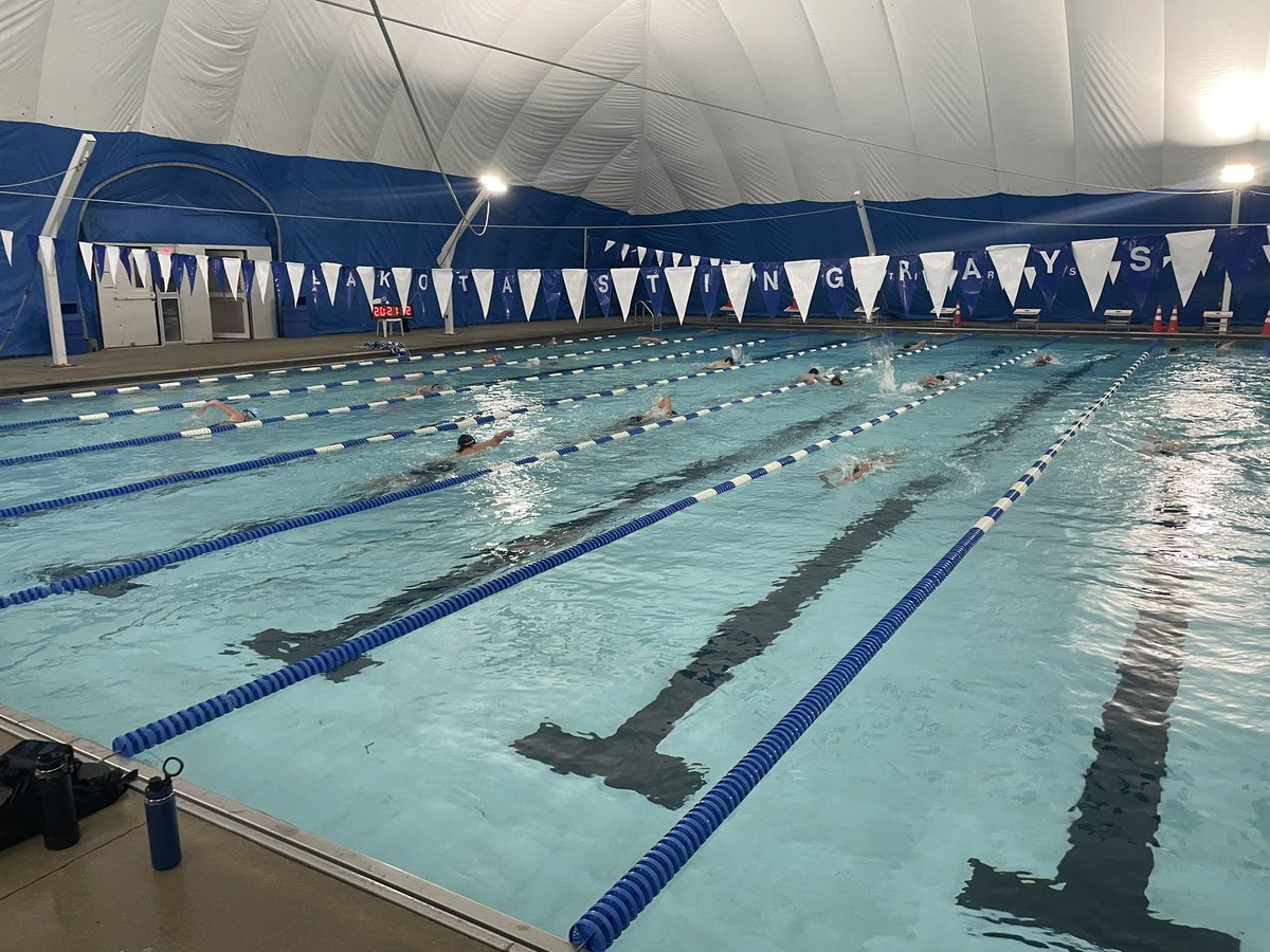 Good morning. 27 athletes spending a school off day in the water at 5:15. First morning practice of the year. 
#wearelakotaswimming