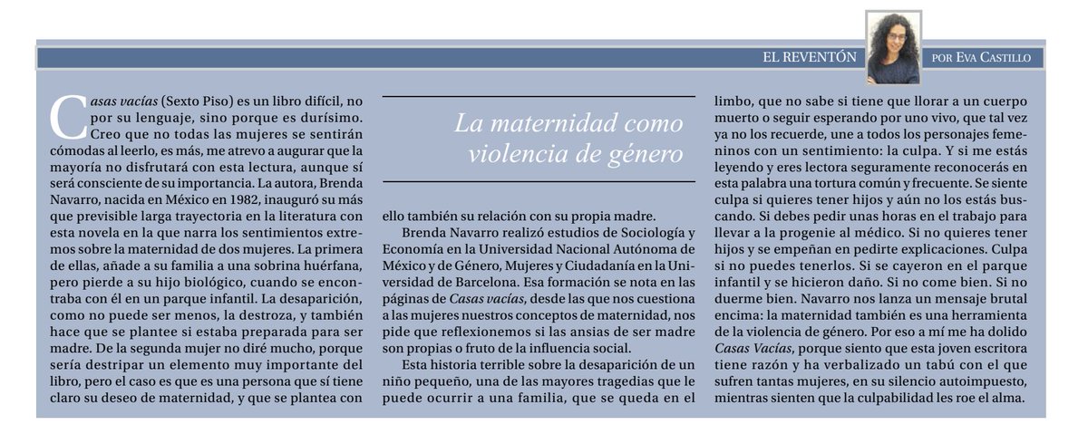 Vuelvo de las primeras vacaciones del año y se me acumulan las recomendaciones:

👉Casas Vacías, de #BrendaNavarro <a href="/sextopisoed/">Editorial Sexto Piso España</a> 
👉El pequeño salvaje, #TCBoyle <a href="/EdImpedimenta/">Impedimenta</a> 
👉La Tierra Yerma, de Carla Berrocal <a href="/pintamonas/">Carla Berrocal</a> <a href="/ReservoirBooks/">Reservoir Books</a> 
Reseñas en <a href="/diariodeavisos/">Diario de Avisos</a>