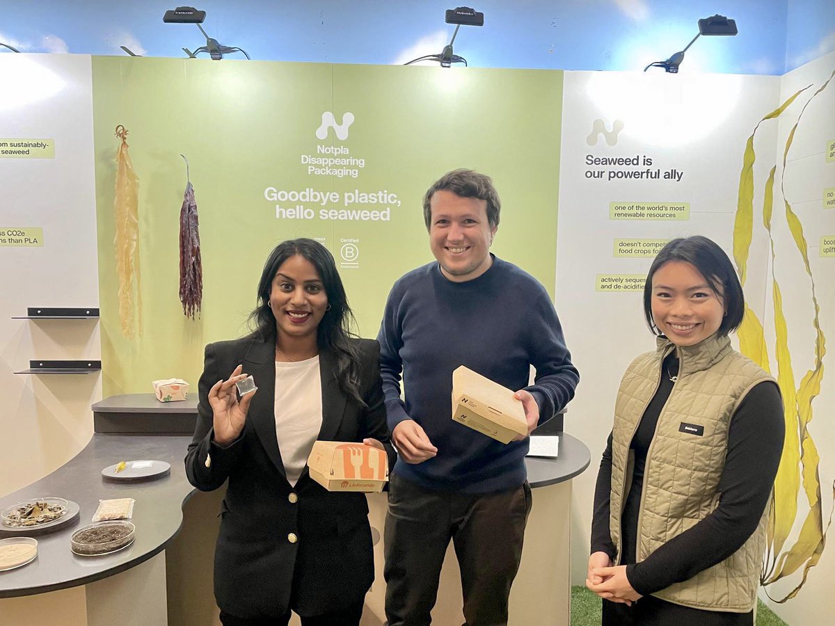 Uma_Kumaran's tweet photo. ♻️ Brilliant to visit @notpla, an @EarthshotPrize-winning company based in Stratford &amp; Bow

Changing the world with their seaweed based alternatives to single use plastics.

Global leaders in innovation and sustainability, their work has replaced over 13 million units of plastic! https://t.co/1ZIvoVXNNm