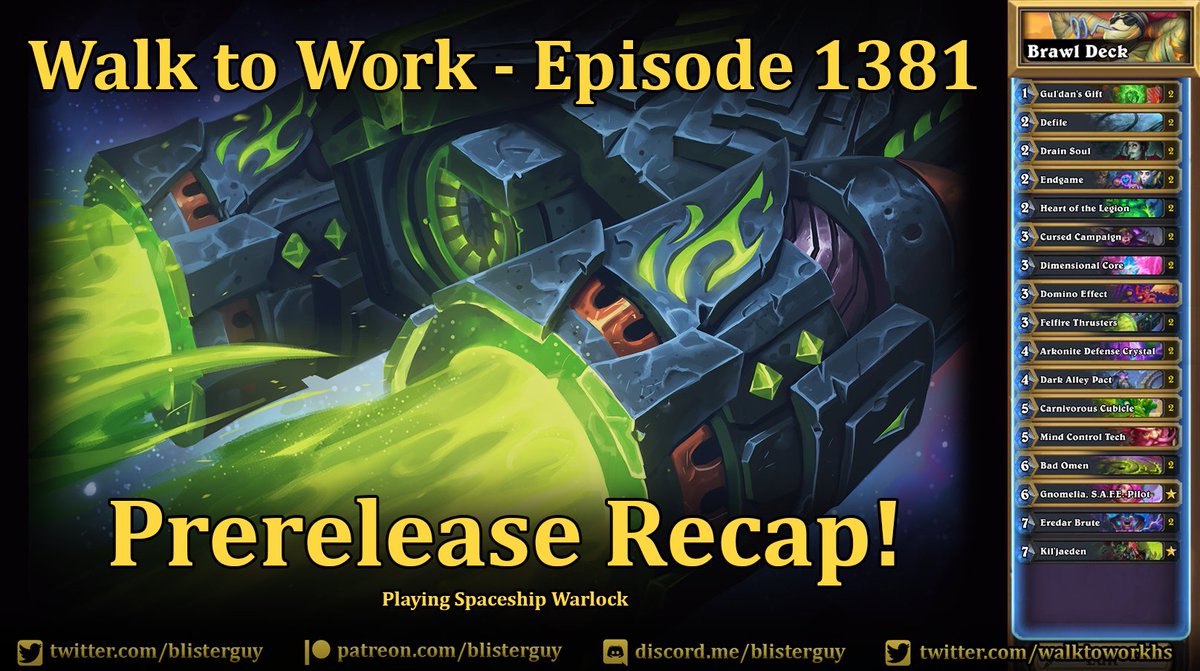 Episode 1381 - The Prerelease Brawl Recap! and playing Spaceship Warlock
hearthstonecommute.libsyn.com
#Hearthstone 

AAECAdTwBgSVswbx5gbh6wbp7QYN56AEyOsF8KkGnrMGnMEGi9wGnNwGodwGm90GiuIGyOQG3uYG7eoGAAA=