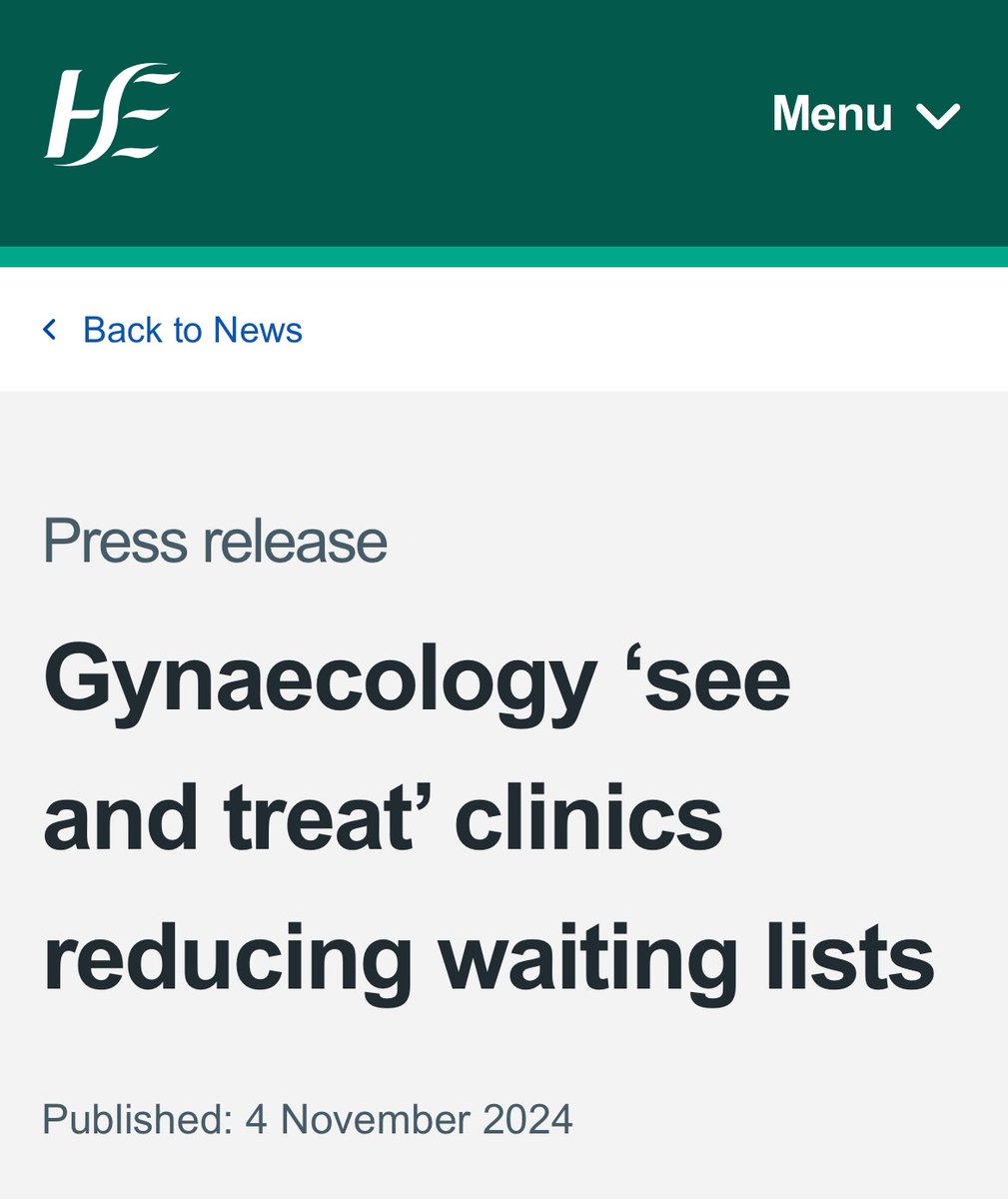 Venita Broderick (@venitabroderick) on Twitter photo Great to see the positive impact of Ambulatory Gynaecology clinics <a href="/NWIHP/">National Women & Infants Health Programme</a> <a href="/climurphy/">Cliona Murphy🇺🇦</a> @DonnellyStephen <a href="/ElaineGill88/">Elaine Gill</a> <a href="/HSELive/">HSE Ireland</a>
about.hse.ie/news/gynaecolo… Great to see the positive impact of Ambulatory Gynaecology clinics <a href="/NWIHP/">National Women & Infants Health Programme</a> <a href="/climurphy/">Cliona Murphy🇺🇦</a> @DonnellyStephen <a href="/ElaineGill88/">Elaine Gill</a> <a href="/HSELive/">HSE Ireland</a>
about.hse.ie/news/gynaecolo…