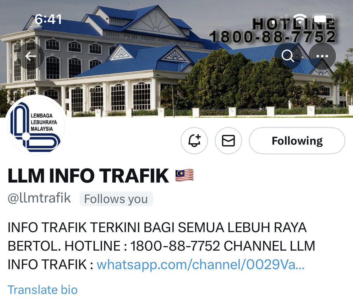 LLMrasmi's tweet image. Sebarang pertanyaan mengenai trafik atau ingin mendapatkan info trafik terkini boleh terus kemukakan ke @llmtrafik