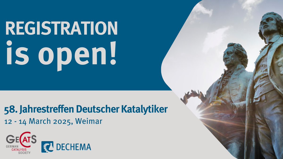 GeCatS (@gecats) on Twitter photo 📢It's that time again🥳As of today you can register for the #58Katalytikertreffen: dechema.de/en/katalytiker…
You can also submit a Last Minute Poster from now until 19 January.
<a href="/DECHEMA/">DECHEMA e.V.</a> #chemistry #catalysis 📢It's that time again🥳As of today you can register for the #58Katalytikertreffen: dechema.de/en/katalytiker…
You can also submit a Last Minute Poster from now until 19 January.
<a href="/DECHEMA/">DECHEMA e.V.</a> #chemistry #catalysis