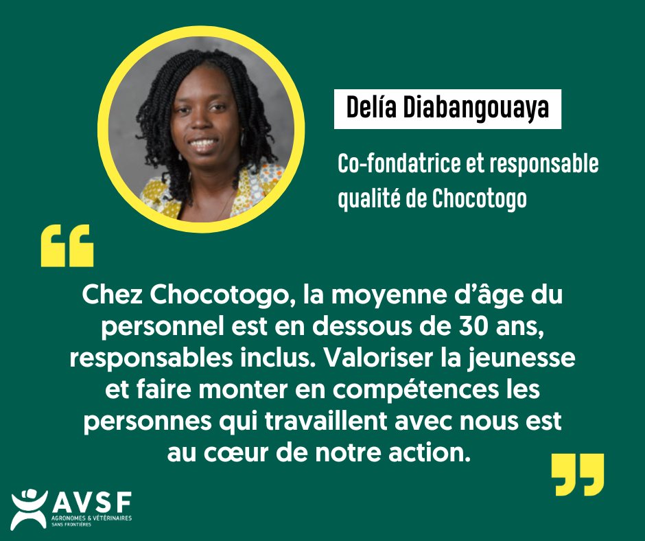 #interview｜Créer des emplois décents pour les jeunes togolais-es : l'exemple de <a href="/CChocotogo/">Chocotogo Officiel</a> 
💬 Nous avons donné la parole à Delía Diabangouaya, co-fondatrice de Chocotogo, pour nous parler de cette coopérative innovante co-fondée par 10 jeunes
👉 avsf.org/la-parole-a/