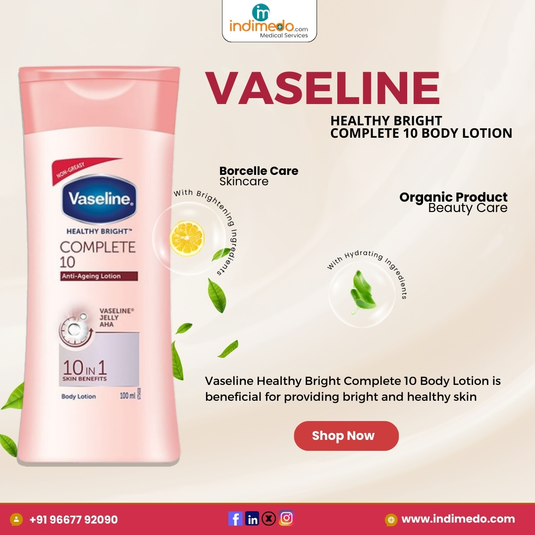 Indimedodotcom's tweet image. Buy now - indimedo.com/products/skin-…

Vaseline Healthy Bright Complete 10 Body Lotion
#indimedo #onlinepharmacy #vaseline #healthybright #complete10 #bodylotion #skincareroutine #youthfulskin #antiaging #skinhydration #radiantskin #healthyskin #beautyessentials #skincareproducts