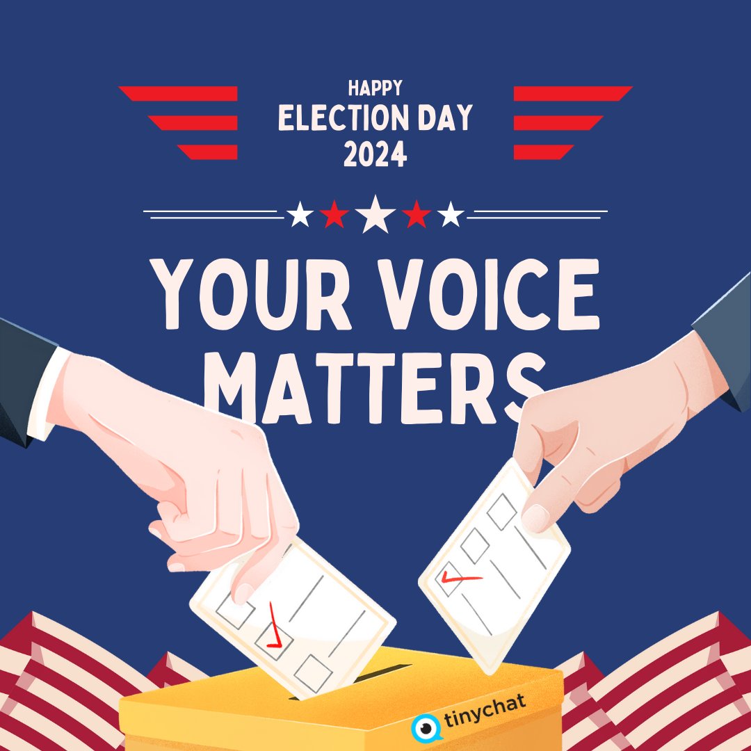 tinychat's tweet image. Today&apos;s the day to make your voice heard! Get out there and vote! #ElectionDay #tinychat #Vote