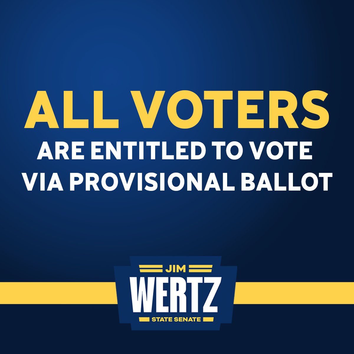 Happy election day! Polls are open until 8pm in PA. Make your plan to vote at jimwertz.org/vote.

Do not leave your poll without voting. Call 1-833-PA-VOTES with election issues.
DM us if you have any questions!