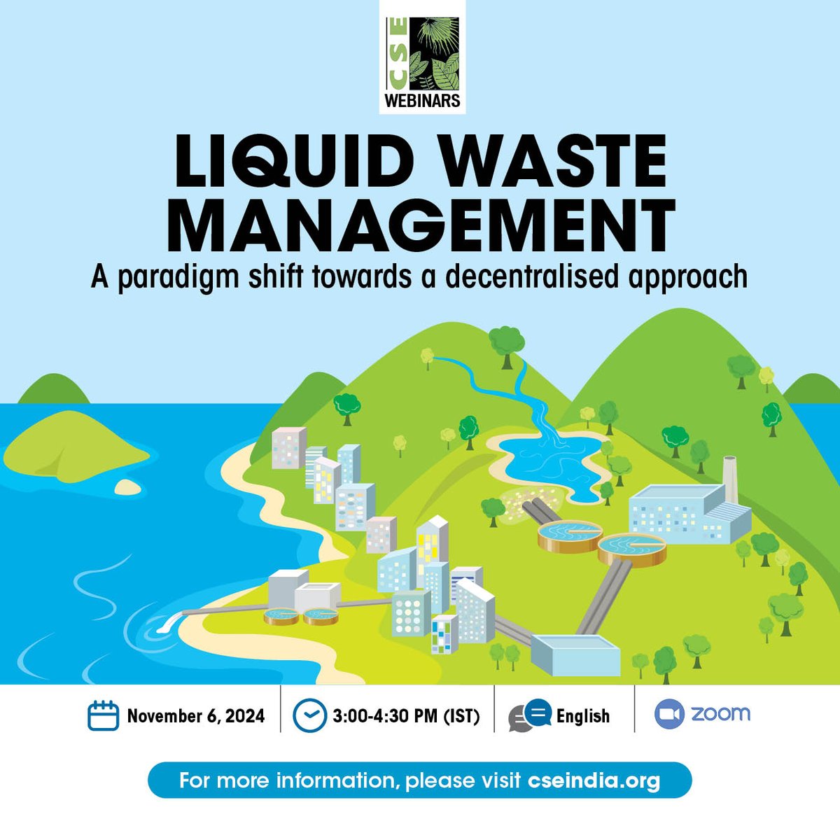 CSEINDIA (@cseindia) on Twitter photo Happening tomorrow! CSE invites you to a webinar to explore the impacts of the new Liquid Waste Management (LWM) rules, highlight strategies for implementation, and discuss technologies that align with the decentralised model.
Join us along with renowned experts <a href="/SGarakahalli/">Santhosh Garakahalli</a> Happening tomorrow! CSE invites you to a webinar to explore the impacts of the new Liquid Waste Management (LWM) rules, highlight strategies for implementation, and discuss technologies that align with the decentralised model.
Join us along with renowned experts <a href="/SGarakahalli/">Santhosh Garakahalli</a>