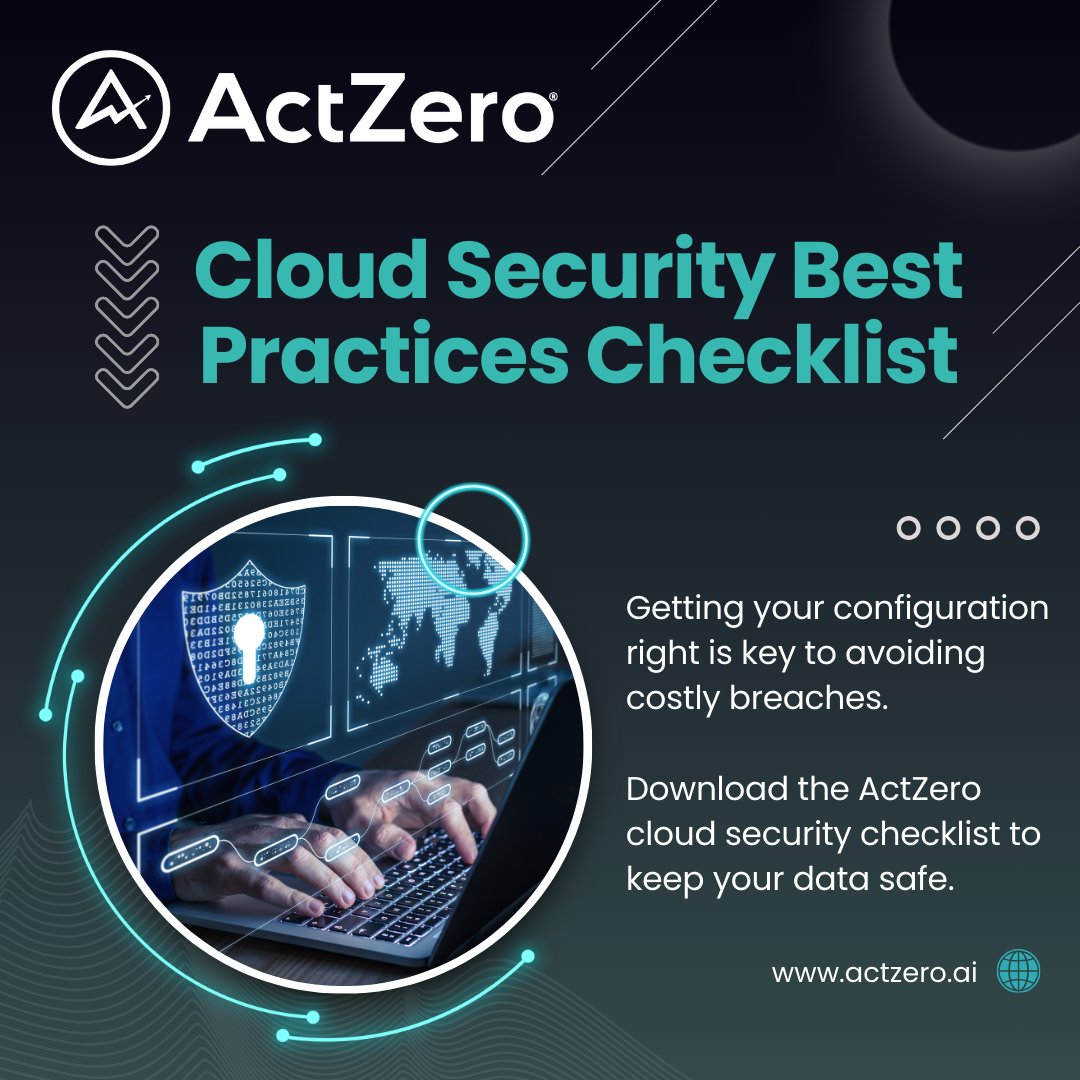 Misconfigured cloud settings can lead to costly breaches. Download ActZero’s Cloud Security Best Practices Checklist for quick, actionable tips to keep your data secure: bit.ly/4efIKjA

#Cybersecurity #CloudSecurity