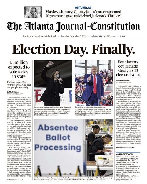 Election Day. Finally. ⁦<a href="/ajc/">Atlanta Journal-Constitution</a>⁩