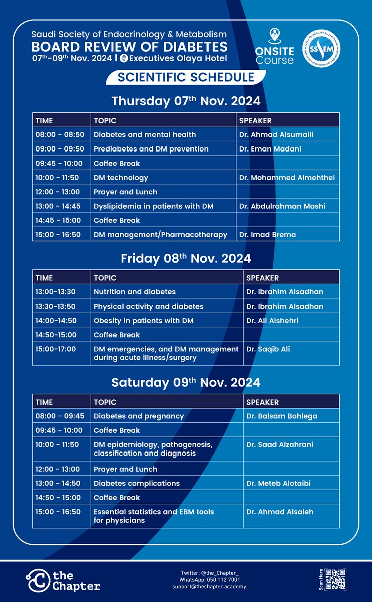 Two days left on the "Board review of diabetes" course

A comprehensive course designed to help participants prepare for their fellowship exams

For more details:
lms.thechapter.academy/courses/dbrc