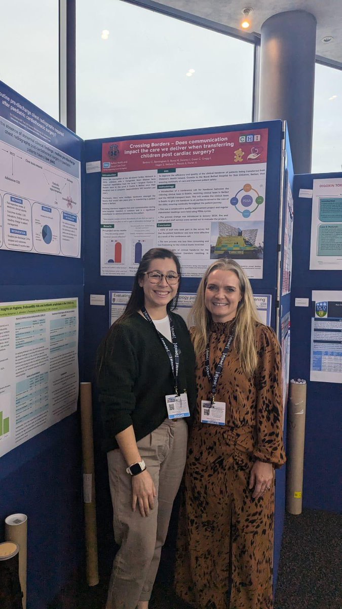 Cara Barbour (Interim Lead Nurse) and Natasha Butler (Transport Nurse) making a NISTAR poster presentation at the British Congenital Cardiac Association Annual Conference in Dublin yesterday.