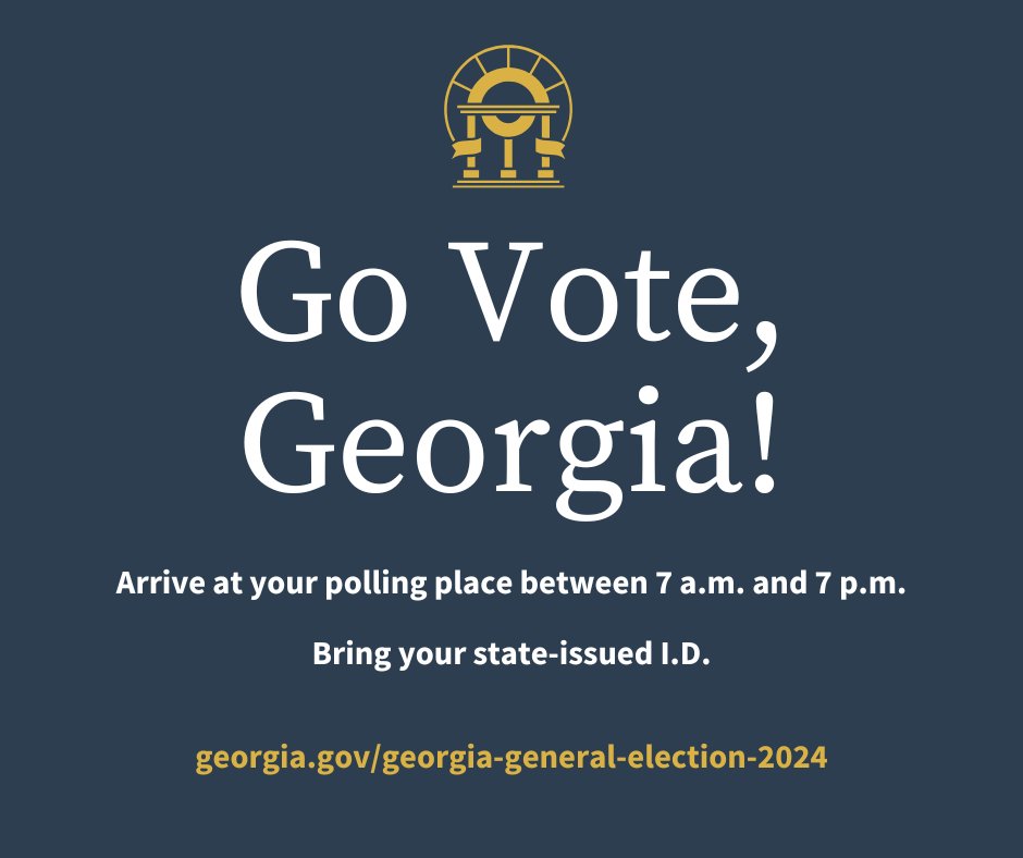 Go vote, Georgia! Today's the day. georgia.gov/georgia-genera…