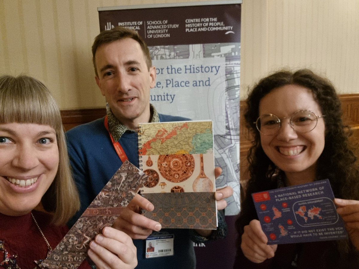 With the brilliant <a href="/RuthSlatter/">Ruth Slatter</a> and <a href="/DrAdamChapman/">Adam Chapman</a> to show off some of our gorgeous @vch_london History Day swag! Come and talk to us about our projects and pick up a limited edition notebook, bookmark, and more... #HistDay24