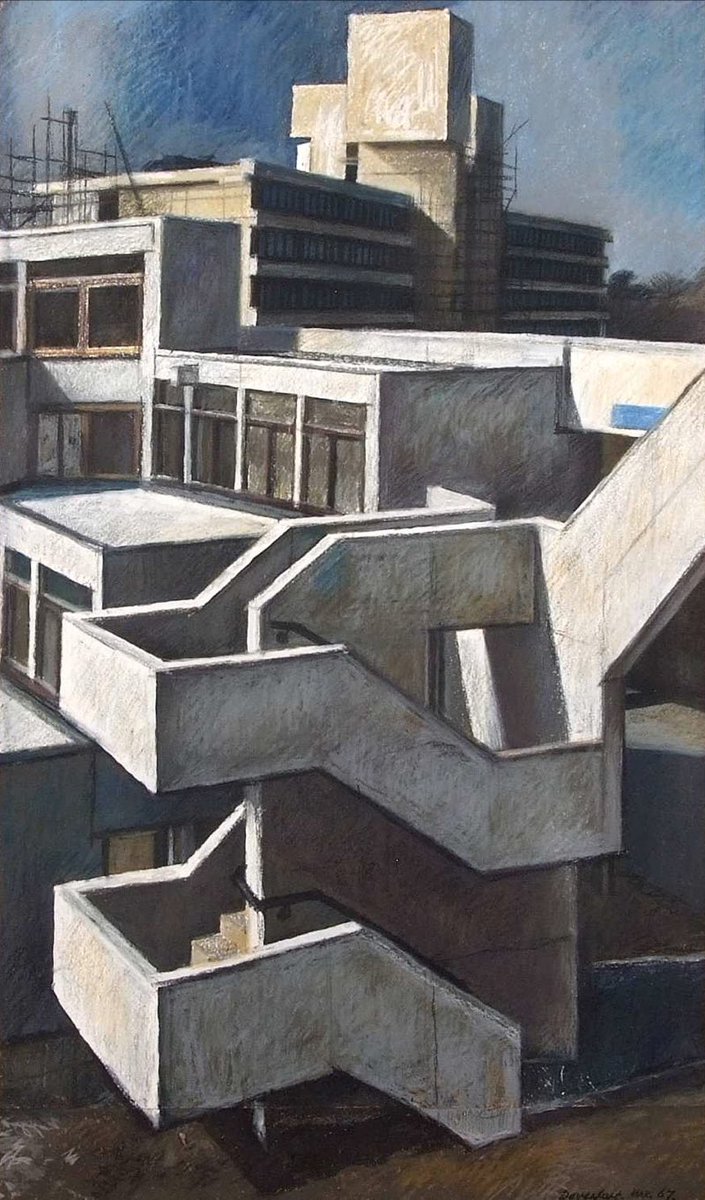 One for the #ConcreteCrew🩶<a href="/mandypayne24/">Mandy Payne</a> <a href="/JenOrpinPainter/">Jen Orpin AMAFA</a> 😉👍

University of East Anglia (Mixed Media) by Frank William Leslie Davenport (1905-1973)