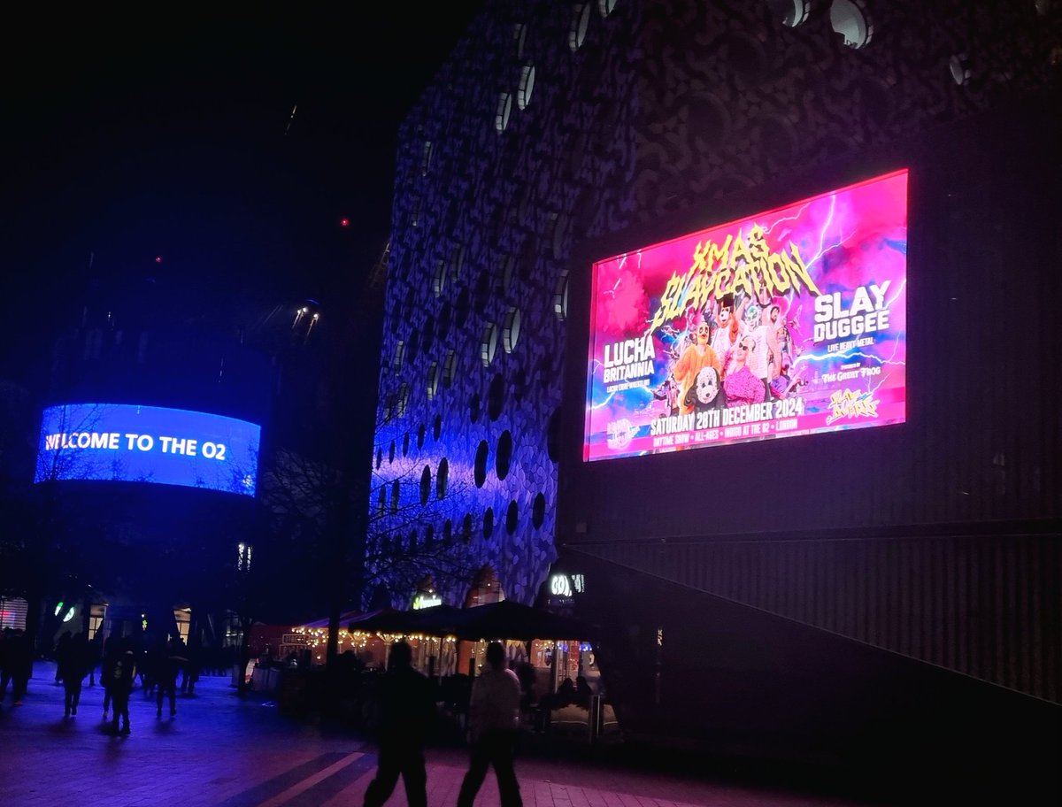 LuchaBritannia's tweet photo. We're heavily #billboarding @indigoatTheO2 @WWE
@AEG_Presents @AXS_UK @TheO2
#luchabritannia #slayduggee #bestshowintown #xmasslaycation #wrestling #luchalibre #prowrestling #comedycabaret #immersivetheatre https://t.co/DN7BMGwJlw