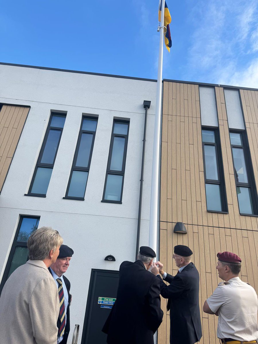 Many thanks to the local RAMC assoc who provided us with a new, high quality, Corps flag.  In the wind it flies like a winner!
(We will, of course, need to get a RAMS flag too.  Has anyone seen it yet?)