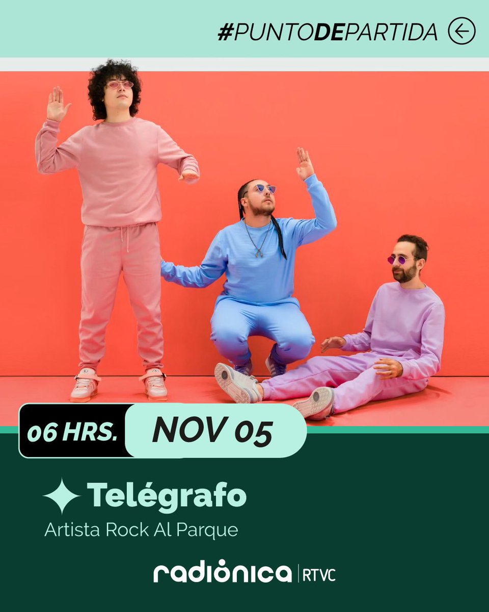 ¡Comienza tu día con un nuevo #PuntoDePartida! Conéctate con nuestros contenidos e invitados especiales de Rock al Parque 2024.🤘🎶

🎙️ <a href="/Alejabeltran/">Alejandra Beltrán</a> está #AlAire por todas nuestras frecuencias y en radionica.rocks  📻