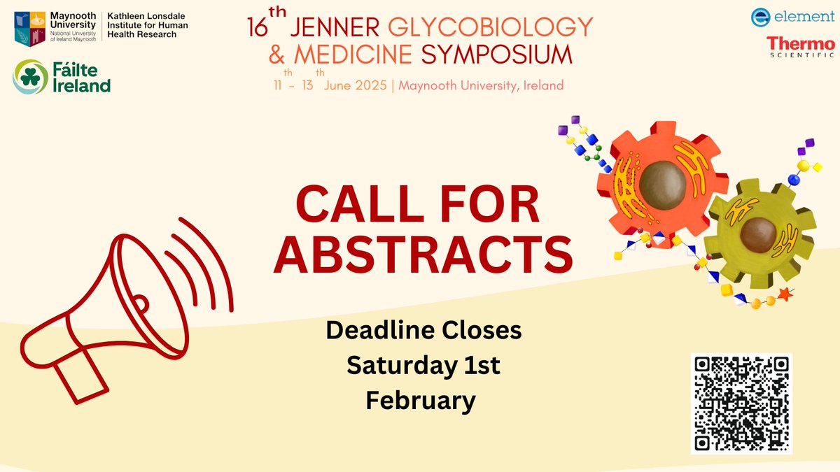 📢 Calling all #glycobiology researchers! Abstract submissions are open for the 16th Jenner Glycobiology and Medicine Symposium! Join us to share cutting-edge research and advancements in the field. Don't miss this chance to connect and collaborate! Submit your abstract by