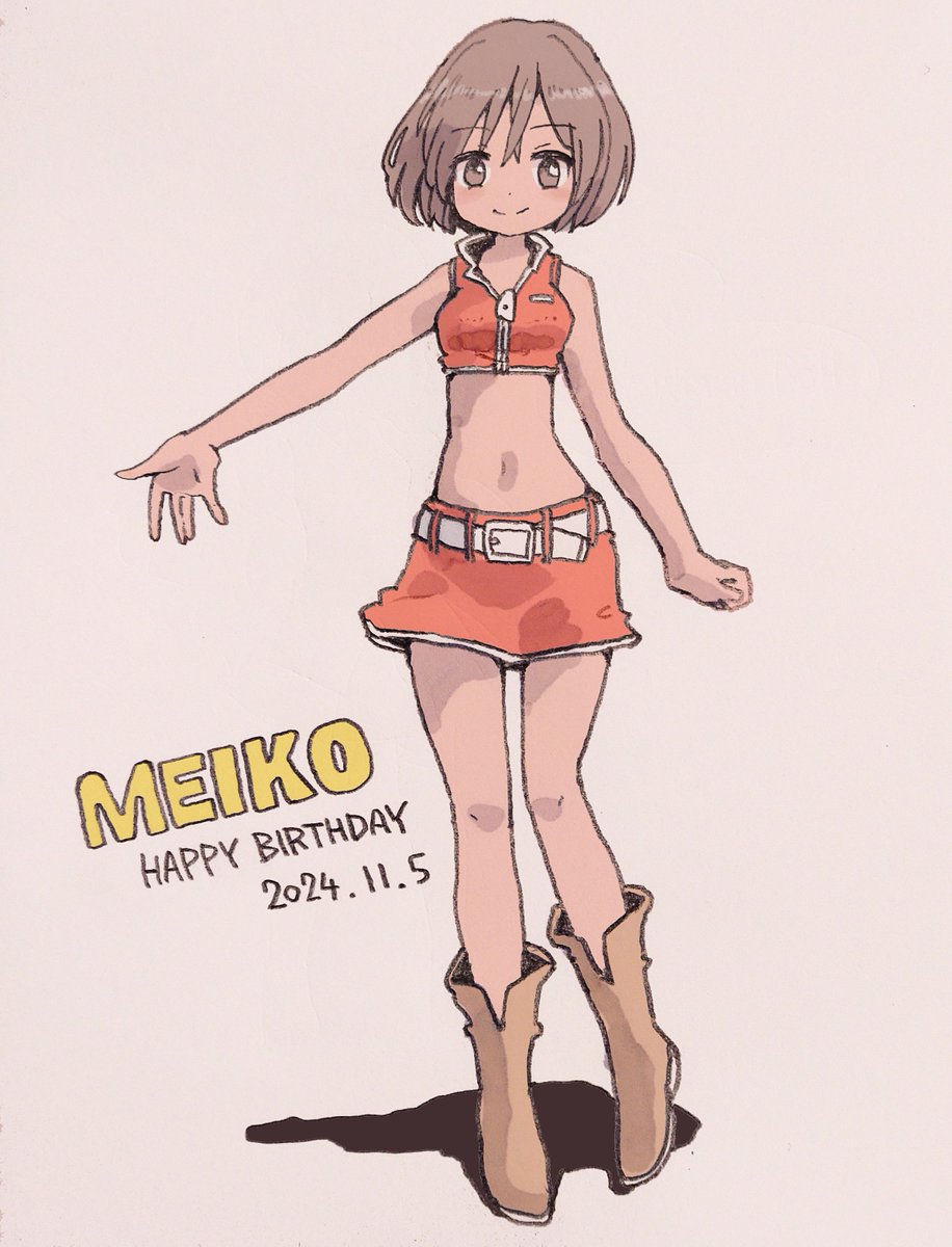 TAKExBEAT's tweet photo. めーちゃん誕生日おめでとう〜
#MEIKO #VOCALOID #txb8 #アナログ一発描き https://t.co/XLFYQjWn0U