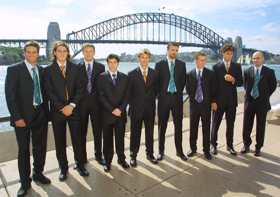 For the first time since 2001 (!), no Big Three member will play the ATP Finals!

Line-up 23 years ago in Sydney:
Kuerten
Hewitt
Agassi
Ferrero
Kafelnikov
Rafter
Grosjean
Ivanisevic

Tommy Haas (also in the pic) was the alternate.