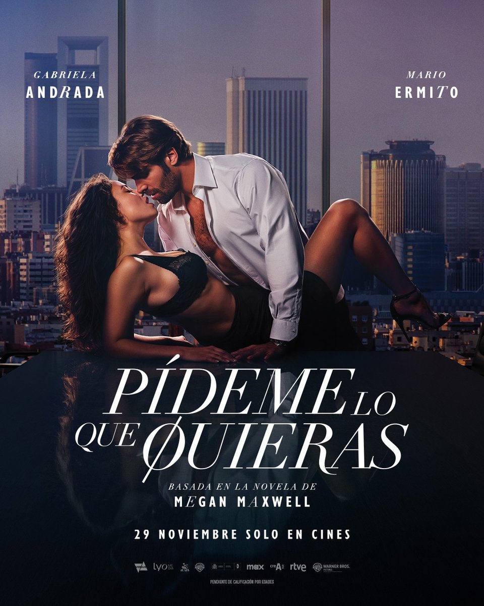 Póster de #PídemeLoQueQuieras ❤🔥No podemos esperar más a que disfrutéis de esta historia basada en la exitosa novela de Megan Maxwell. Dirigida por Lucía Alemany y protagonizada por Gabriela Andrada y Mario Ermito. #PídemeLoQueQuieras 29 noviembre solo en cines