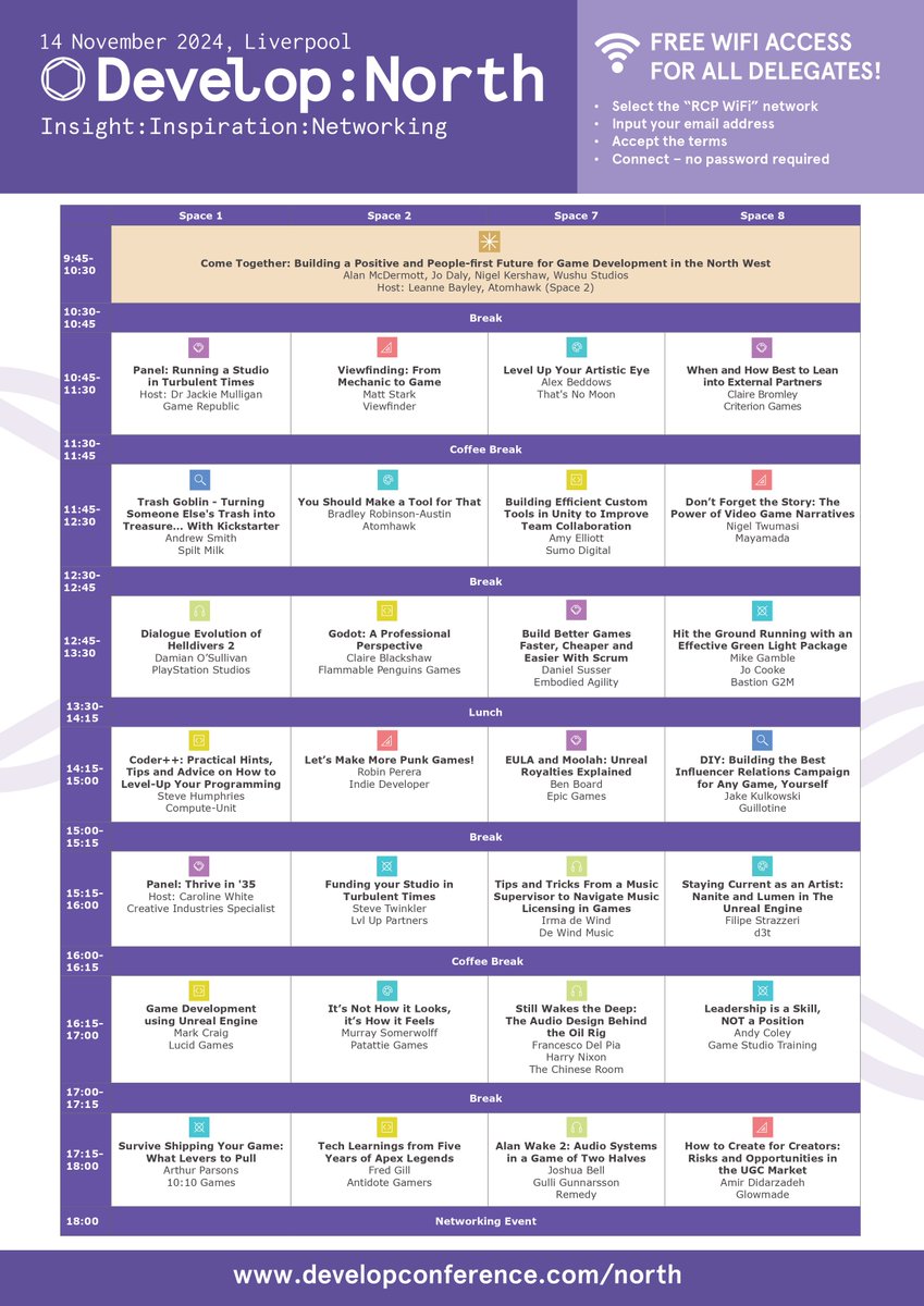 developconf's tweet image. With so many sessions taking place at Develop:North next week, remember to plan your day in advance using the conference schedule. #DevelopNorth

Find it below, or download from: developconference.com/north/images/u…