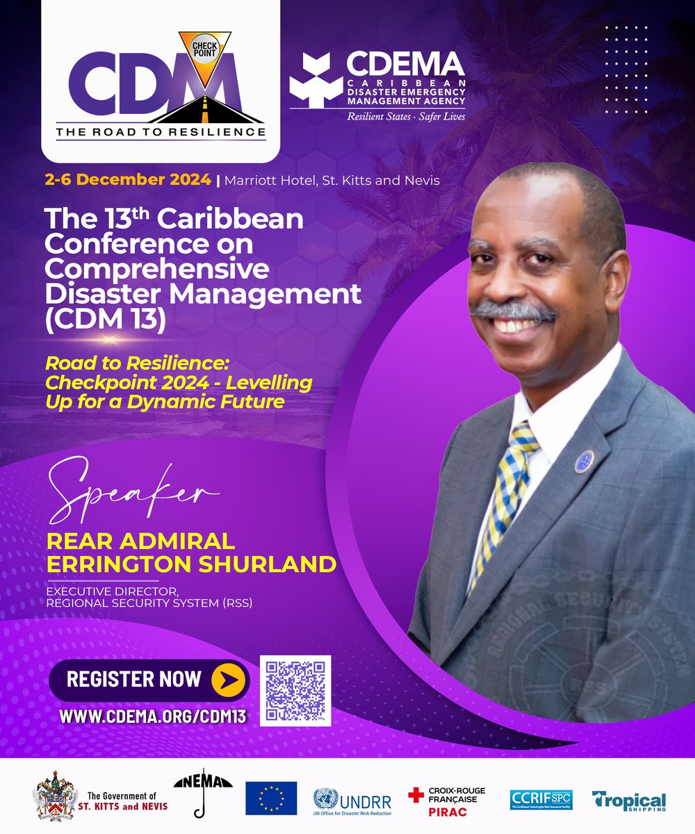 CDEMA (@cdemacu) on Twitter photo ๐ Join us in welcoming Rear Admiral Errington Shurland, Executive Director of the <a href="/RegionalSystem/">Regional Security System</a> , as a key panelist at CDM 13! Heโll bring invaluable insights to "Beyond Boundaries: Transforming Regional Resilience in the Caribbean." #CDM13 #Resilience #Caribbean โจ๐๏ธ ๐ Join us in welcoming Rear Admiral Errington Shurland, Executive Director of the <a href="/RegionalSystem/">Regional Security System</a> , as a key panelist at CDM 13! Heโll bring invaluable insights to "Beyond Boundaries: Transforming Regional Resilience in the Caribbean." #CDM13 #Resilience #Caribbean โจ๐๏ธ