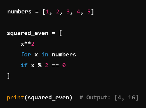 coddy_tech's tweet image. Python tip: You can use list comprehensions to filter and modify lists in one line.
#PythonTips #CodeHacks #LearnPython #EfficientCoding