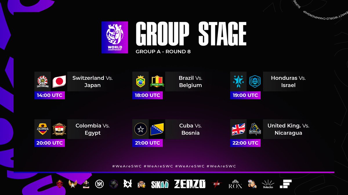 🟣 𝐌𝐀𝐓𝐂𝐇𝐃𝐀𝐘 - 𝐆𝐑𝐎𝐔𝐏 𝐒𝐓𝐀𝐆𝐄 ⚔️
🎯 𝐑𝐎𝐔𝐍𝐃 𝟖 - 𝐃𝐀𝐘 𝟏

WE'RE BACK 🍿! After an amazing weekend at #SuperFest2024, we're jumping back into the action at the Supremacy World Cup 🏆! The final rounds for the group leaders are coming up, and the smallest mistake