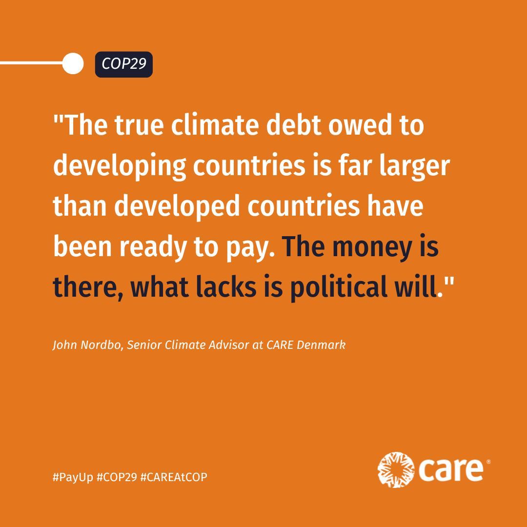 As world leaders gather at #COP29 in Baku, CARE calls for $1 trillion/year in #ClimateFinance to support developing nations. The cost of inaction far exceeds the cost of climate action. It's time for wealthy nations to step up!

buff.ly/3AjwRLA