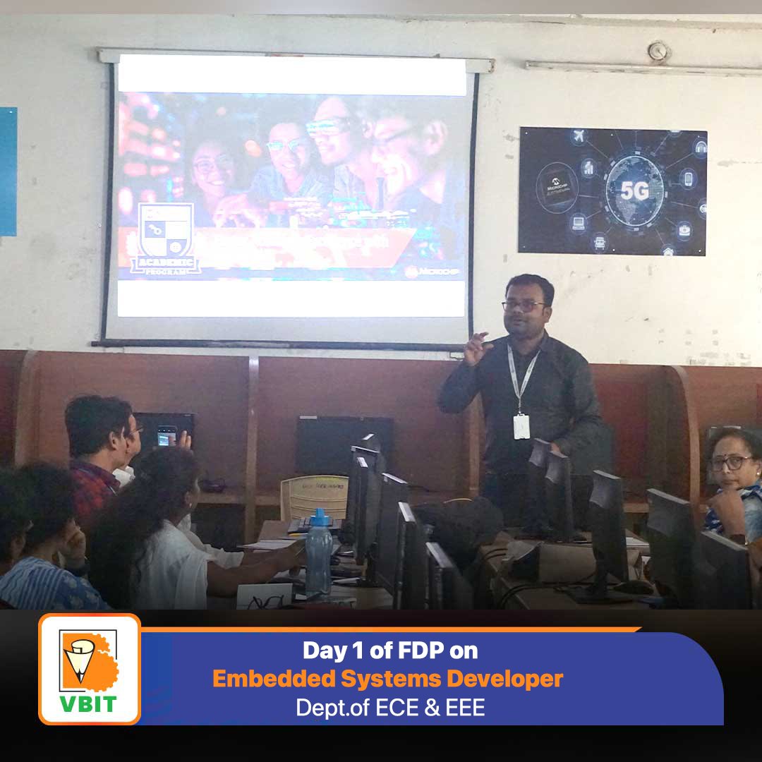 VBITHYD's tweet image. Day 1 of #FacultyDevelopmentProgram on Embedded #SystemsDeveloper!
Hosted by the Department of Electronics & Communication Engineering (ECE) and Electrical & Electronics Engineering (EEE).
#VBIT #GuestLecture #EmbeddedSystems #FDP #ECE #EEE #Innovation #TechDevelopment #ATALFDP