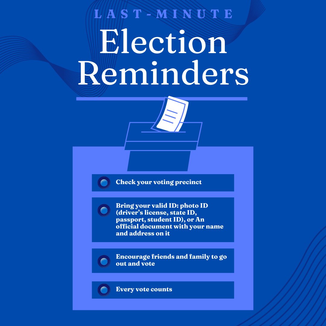 Happy Election Day!! The polls are now open until 8pm! Get Out and Vote!