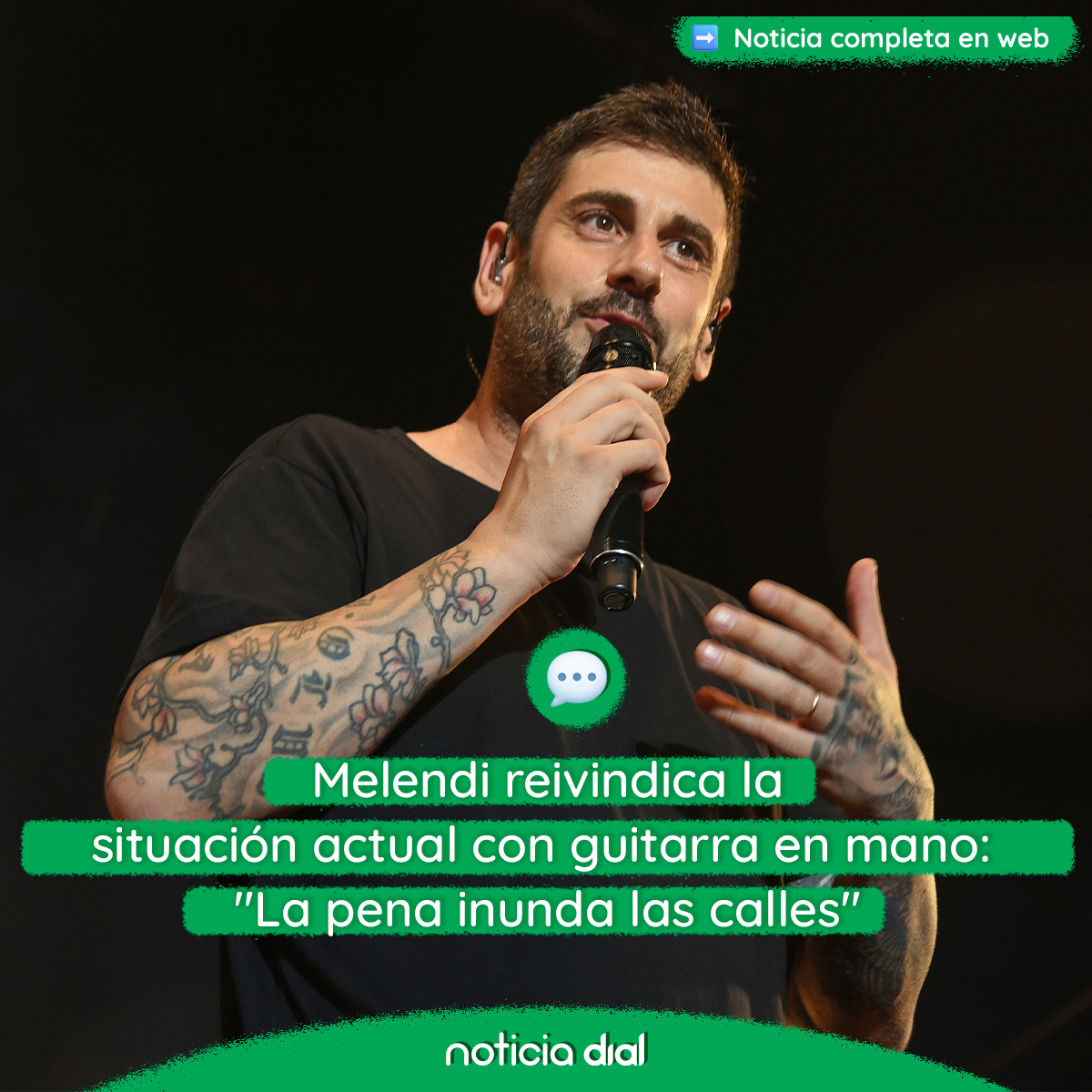 Melendi reivindica la situación actual con guitarra en mano: "La pena inunda las calles"

🔗cdial.es/voqlz2