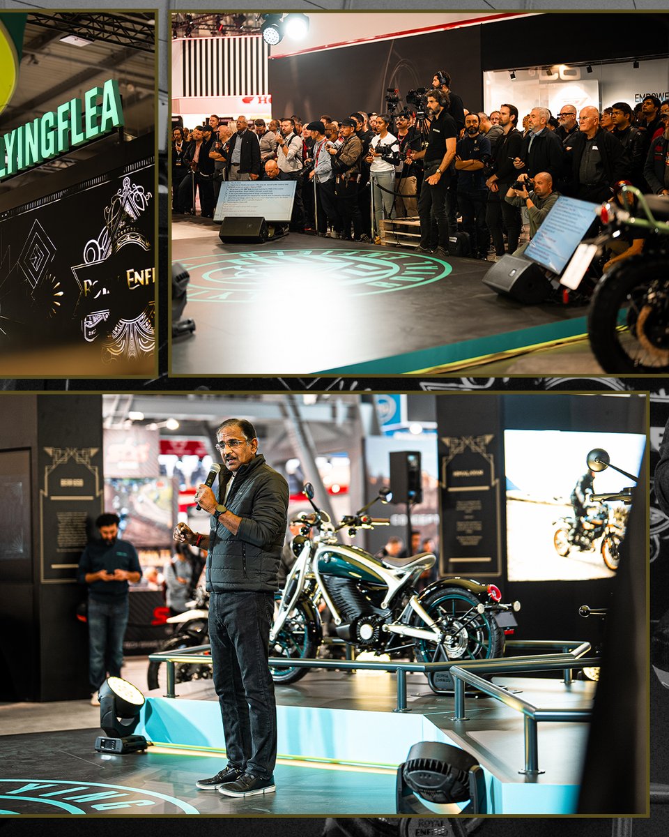 royalenfield's tweet photo. An exciting unveil of the newest additions to our fleet. 

⚡ Flying Flea 
💪 Bear 650
💣 Classic 650 
Tune in for the EICMA Unveil Premiere at 🕗 8 PM IST tonight.

Visit: https://t.co/q91zmAgpTF

#LiveLightly #FeelFree #Bear650 #InGutWeTrust #Classic650 #RoyalEnfield https://t.co/YksOdTY6Lm