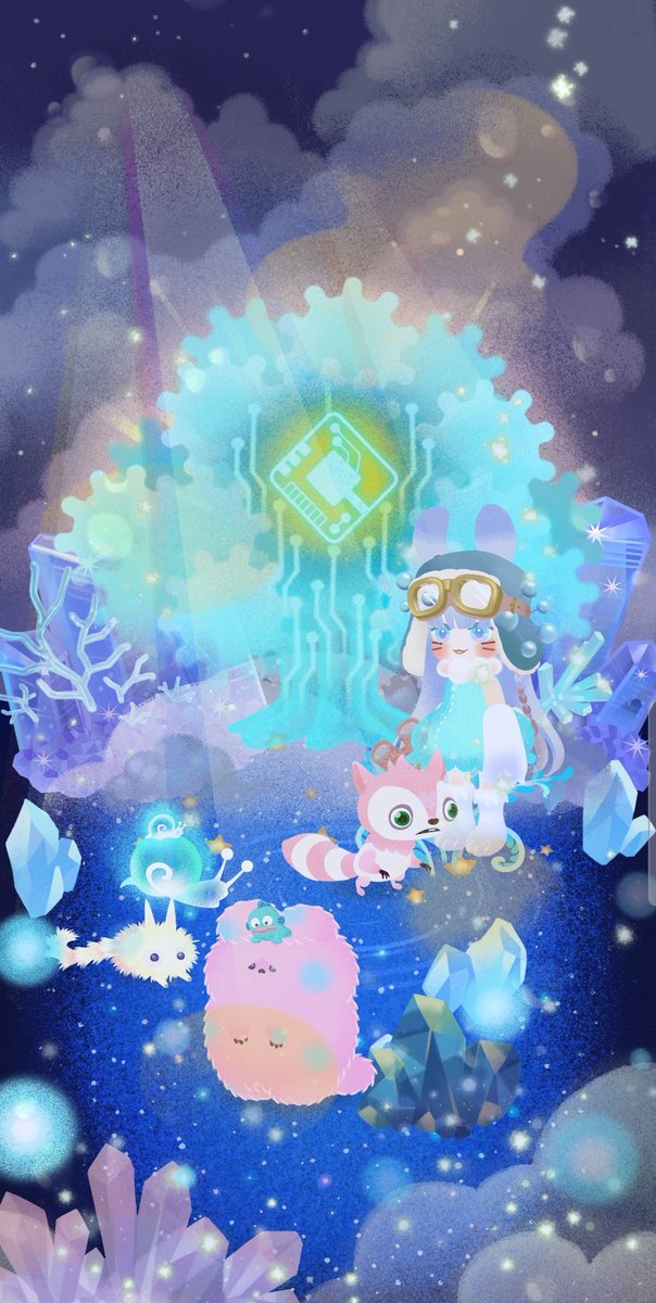 myar52's tweet photo. きのこのミュージックがメイドインアビスを彷彿させる…🍄

アビスの深界六層　成れ果て村

ホムは　ナナチイメージ

リヴリーは　ミーティ、マアアさん、メイニャ💕

抱っこしてるのかわいすぎる🥺💕
お気に入り🥰

#リヴリー https://t.co/sgRwaowH11